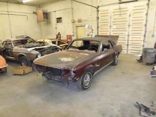 1968 mustang coupe vintage burgundy project !! father and son / daughter