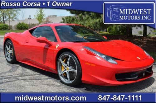 2012 ferrari 458 italia rosso corsa carbon fiber wheel leds pwr seats 2011 2103