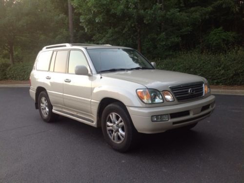 2004 lexus lx 470 pearl white over tan with navigation
