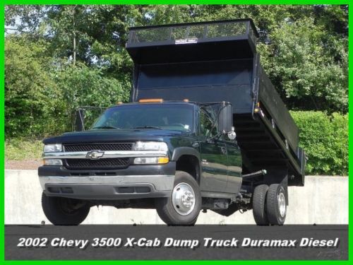 02 chevrolet silverado 3500 extended cab dump truck 6.6l lb7 duramax diesel 4x4