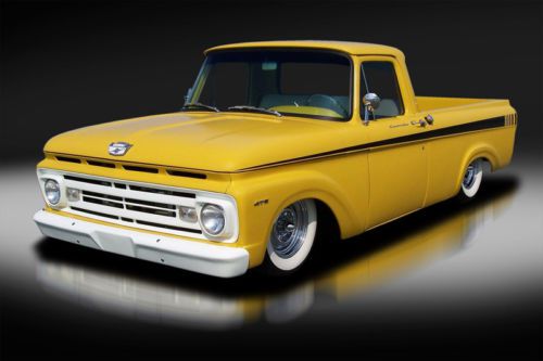 1962 ford f-100 custom pickup. satin yellow. cadillac 472 v8. many upgrades. wow