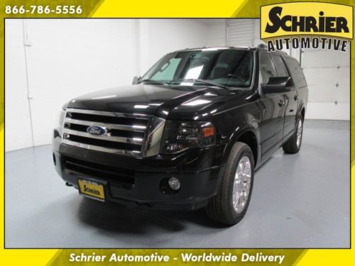 11 ford expedition el black 4x4 power liftgate 8 passenger hitch receiver