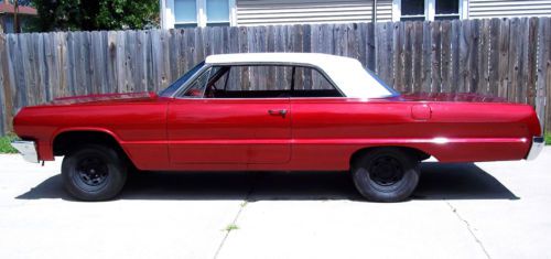 1964 chevy impala base 2dr ht project car no motor/trans candy apple red paint