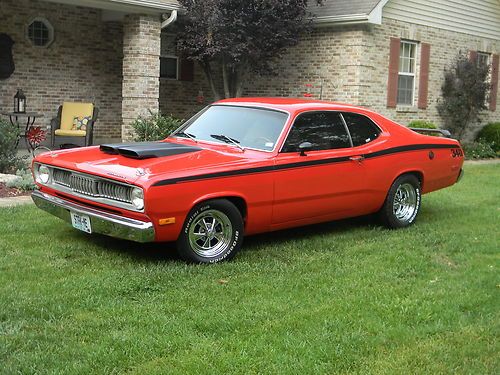 1972  duster 340/ 416 real fe5 rallye red car