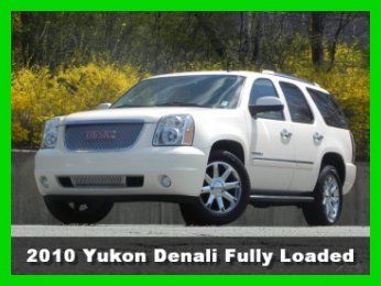 2010 gmc yukon denali suv awd 6.2l gas leather quad seating 3rd row sunroof dvd