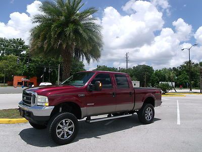 Ford f250 crew cab lariat 4x4 fx4 6" lift 91k miles aftermarket head studs nice