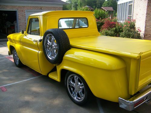 1966 yellow chevy c-10 stepside pick-up