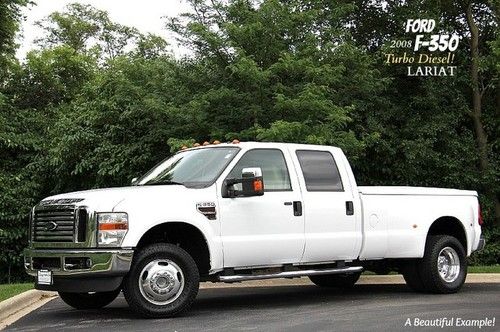 2008 ford f-350 lariat 4x4 crew cab 6.4l turbo diesel 4wd leather rear camera $$