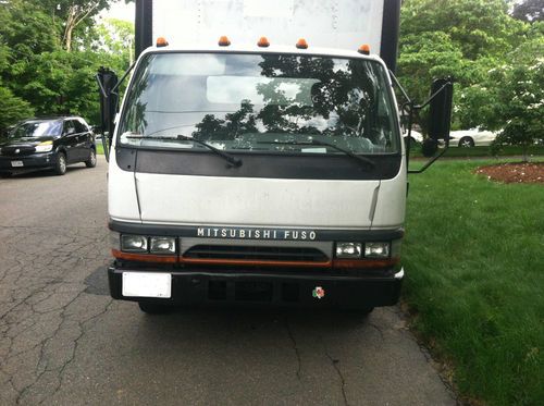2004 mitsubishi cabover box truck with landscape ramp diesel white power windows