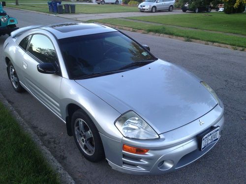 Silver mitsubishi eclipse 2 door sports car new tires good engine fast reliable