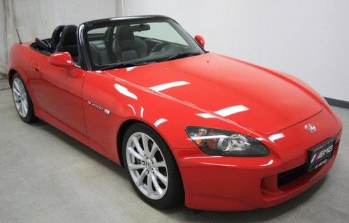 Red 07 s2000 2.2l vtec convertible coupe manual leather performance exhaust