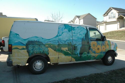 Van gogh van! one of a kind! e150 cargo van. trails west art festival art car