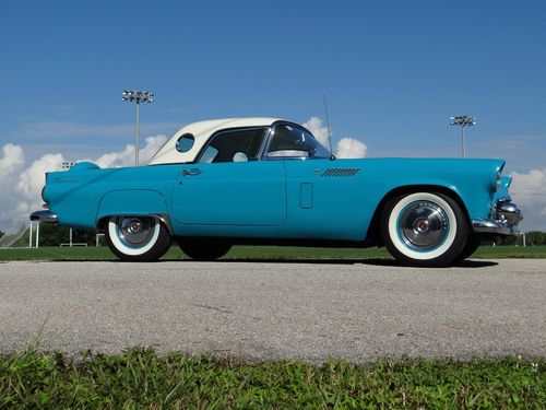 Beautiful peacock blue t-bird two top roadster automatic