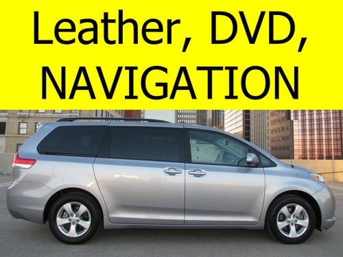 2012 toyota sienna with leather, navigation, dvd system, heated seats, warranty