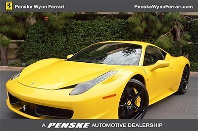 2010 ferrari 458 italia giallo yellow factory authorized dealer penske wynn