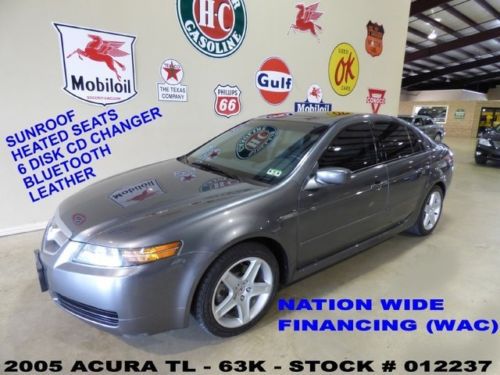 2005 tl,fwd,v6,sunroof,heated leather,6 disk cd,b/t,17in wheels,63k,we finance!!