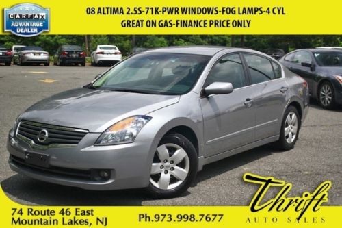 08 altima 2.5s-71k-pwr windows-fog lamps-4 cyl-great on gas-finance price only