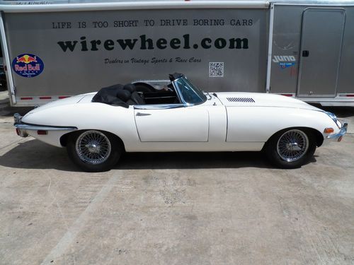1969 jaguar xke  e-type series ii roadster white exterior / black leather / a.c.