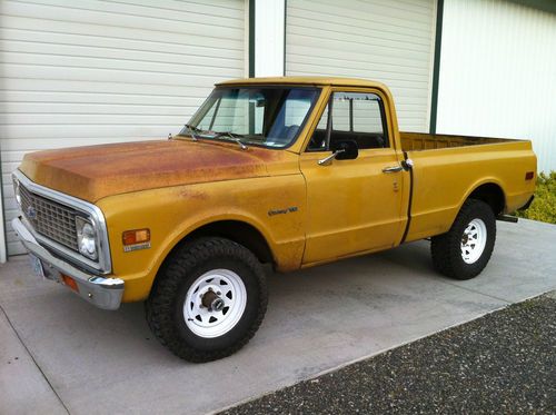 1971 chev pickup 4x4 4spd short-wide-bed 1/2 ton --2nd owner