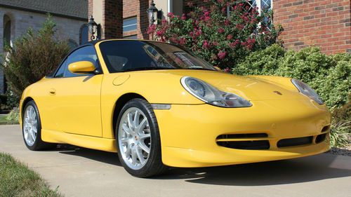 1999 porsche 996 carrera 4 cabriolet - speed yellow-full leather-sport seats