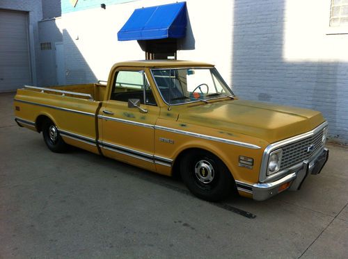 1972 chevrolet c-10 cheyenne, airride,bagged,patina,disc brakes,drop spindles