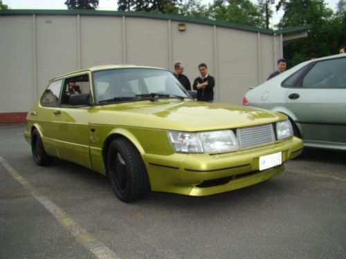 1987 saab 900 spg turbo with whale tail rare *saab lime metallic yellow paint*