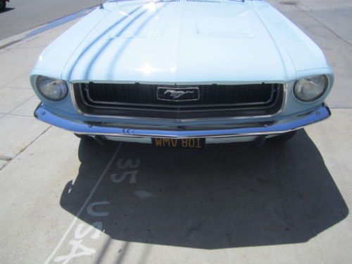 1968 ford mustang black plate california car 6 cyl auto ps