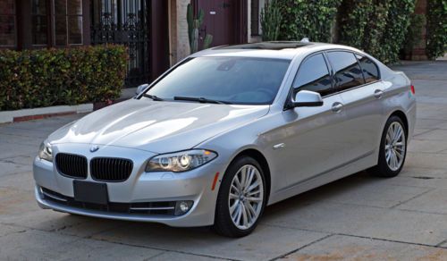 2012 bmw 550i: 20k miles, one owner, well optioned, twin turbo, silver/black