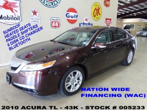 2010 tl,fwd,v6,sunroof,heated leather,6 disk cd,b/t,17in wheels,43k,we finance!!
