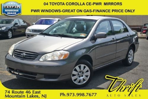 04 toyota corolla ce-59k-pwr mirrors-pwr windows-great on gas-finance price only