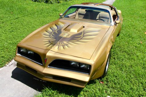 1978 trans am solar gold ws6, w72 auto, t-tops matching #&#039;s beautiful car video!