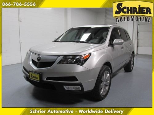 10 acura mdx advance entertainment package silver sh-awd 7 passenger power lift