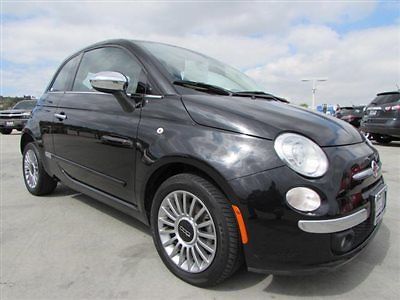 12 fiat 500 pop lounge black automatic red interior