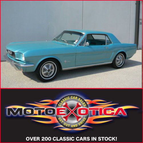 Correct &#039;66 mustang coupe! tahoe turquoise/aqua, inline 6, automatic trans