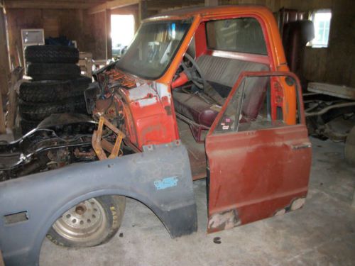 1970 long bed  frame , cab ,  fenders , short bed , and misc.