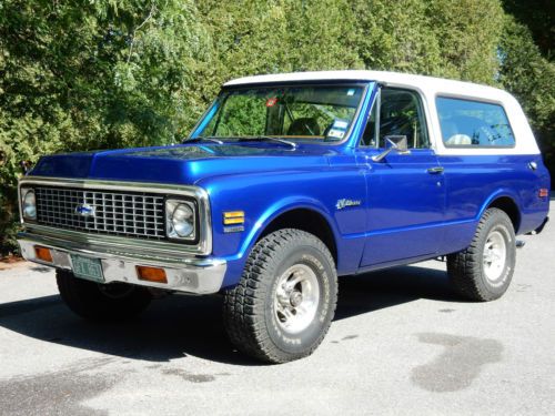 1972 chevrolet k5 blazer, 4x4, crate 350, blue, updated interior, frame off