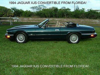 1994 jaguar xjs convertible from florida! rare kingfish blue metallic 7 saddle!