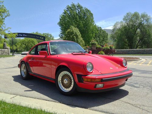 Guards red, porsche, 911, g50, bbs, showroom condition, 1984, coupe, whale tale