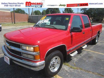 Red c/k 3500 7.4l automatic long bed crew cab clean tow package smoke free