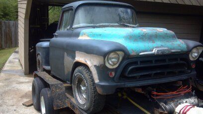 1957 chevy short bed step side rat rod,hot rod,project