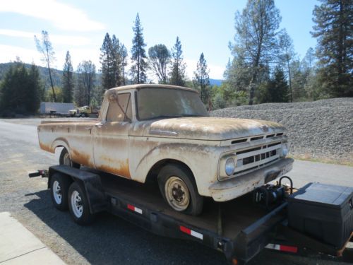 1961 ford f100 pickup  f 100 truck unibody rare barn find rat rod mileage maker
