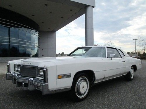 1977 cadillac eldorado coupe white on white only 61k miles stunning rare find