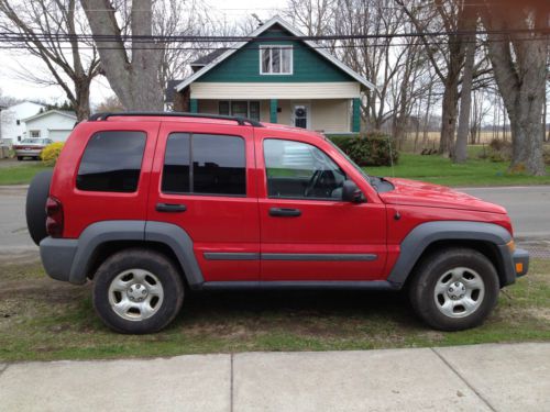 2005 jeep liberty sport 4 x 4 3.7l engine two tone paint red w gray