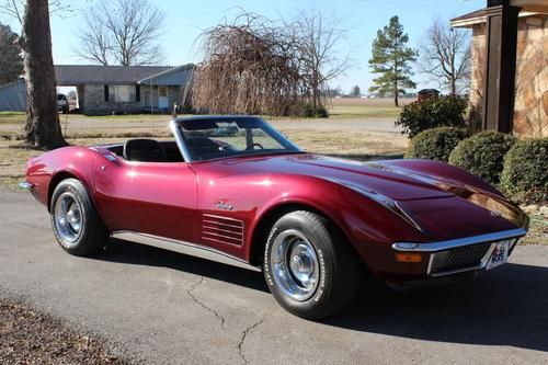 1970 corvette convertible #s matching-both hard &amp; soft tops-350-low reserve!