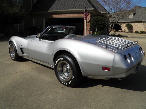 1974 chevrolet corvette, two-top convertible, 50k, l48, 4 speed, silver/silver