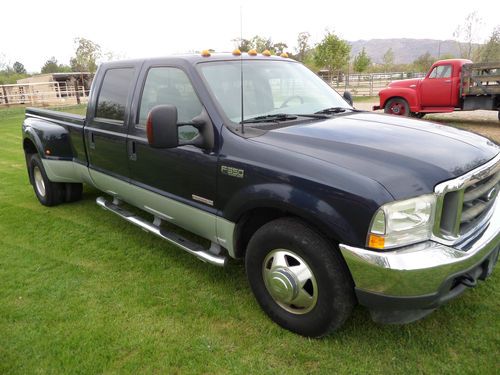 2003 f350 xlt dually 4x2 crew cab blue with grey interior one owner