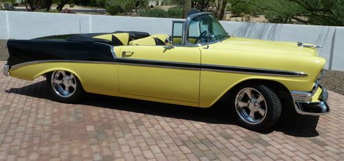 1956 chevrolet bel air base convertible custom 350 restored black &amp; yellow