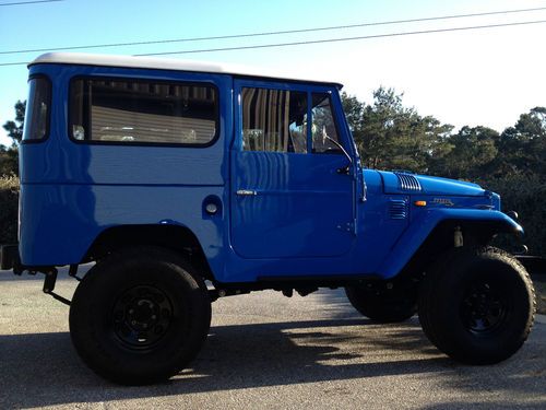 1969 fj40 toyota land cruiser, blue with white hard top, frame off restoration