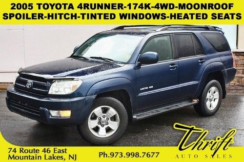 2005 toyota 4runner-174k-4wd-moonroof-spoiler-hitch-tinted windows-heated seats