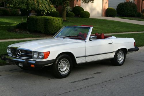 1978 mercedes 450sl roadster/convertible--white/red same owner 34 yrs, sharp!!!!
